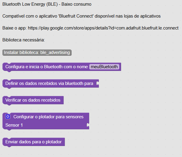 Blocos de Bluetooth no dBlocks